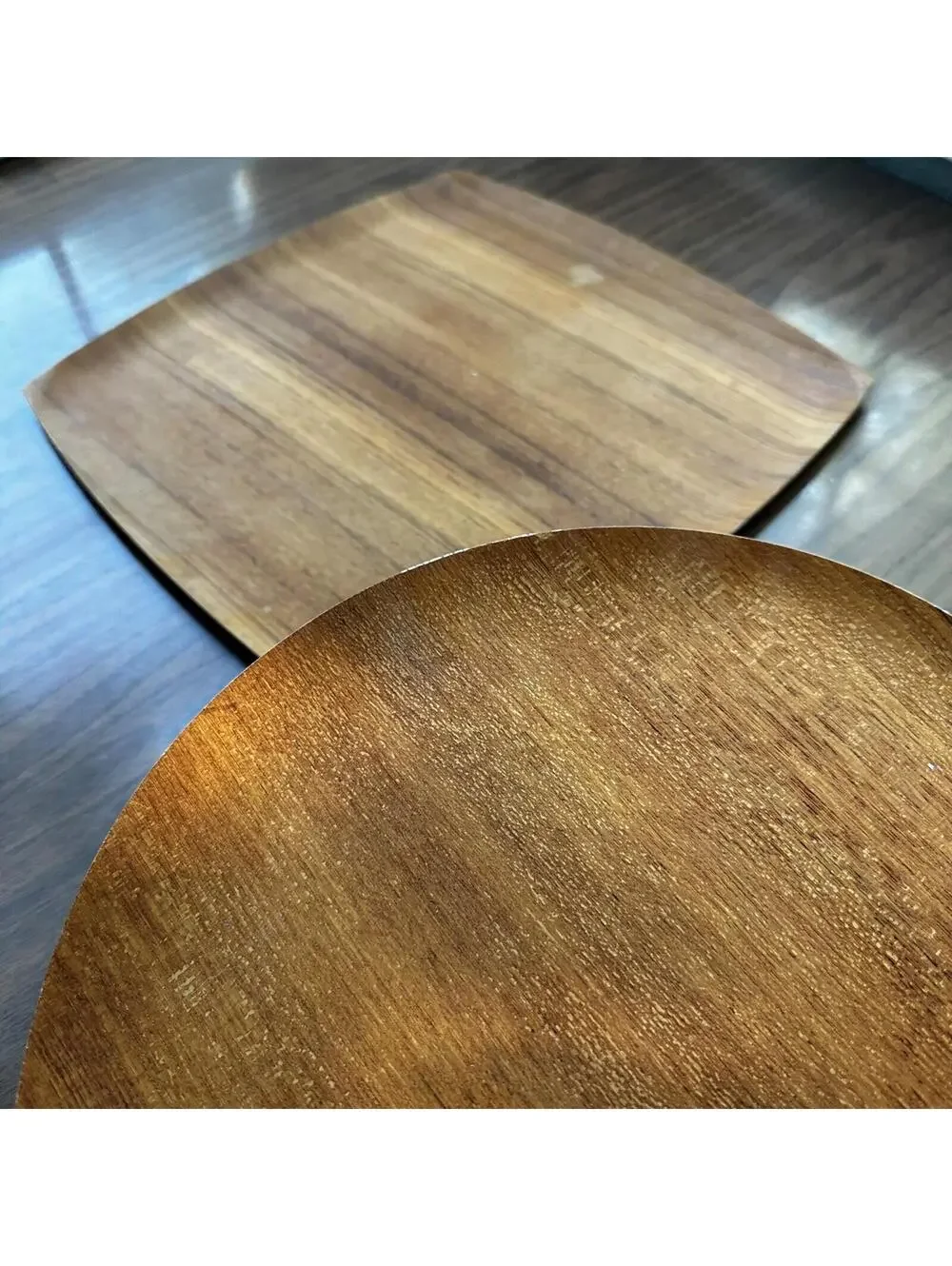 Shigemichi Aomine Teak Tray Plate Japan MCM Eames Nelson Round And Square Lot 2